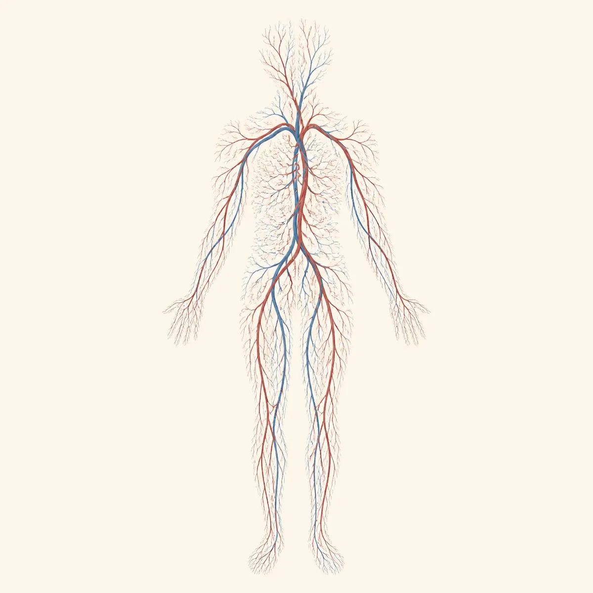 Branching circulatory network illustration