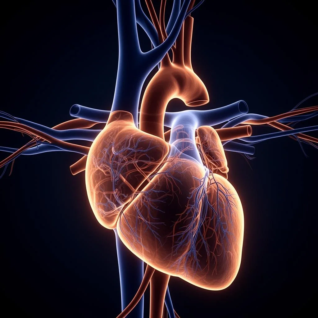 A 3D visualization of the cardiovascular system