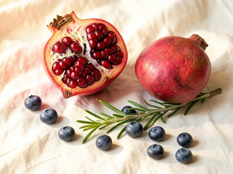 Antioxidant-rich pomegranate and blueberries