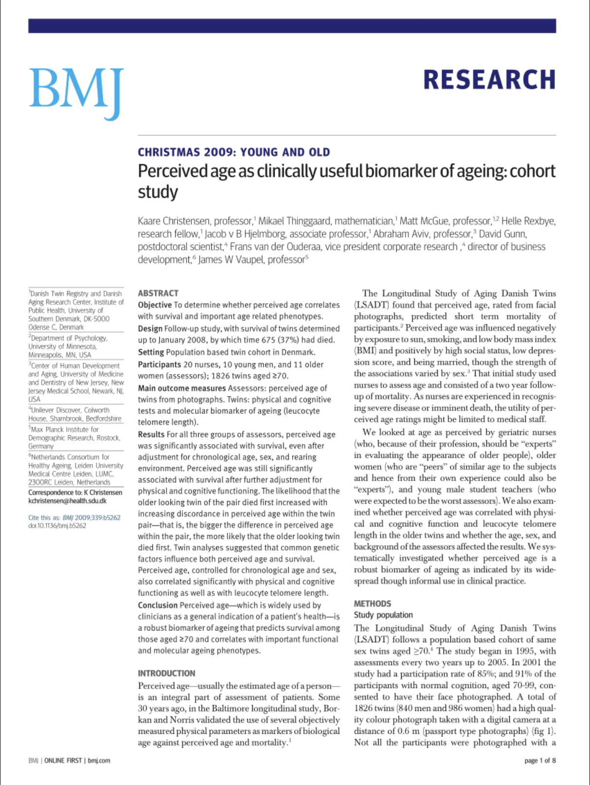 Research paper on perceived age