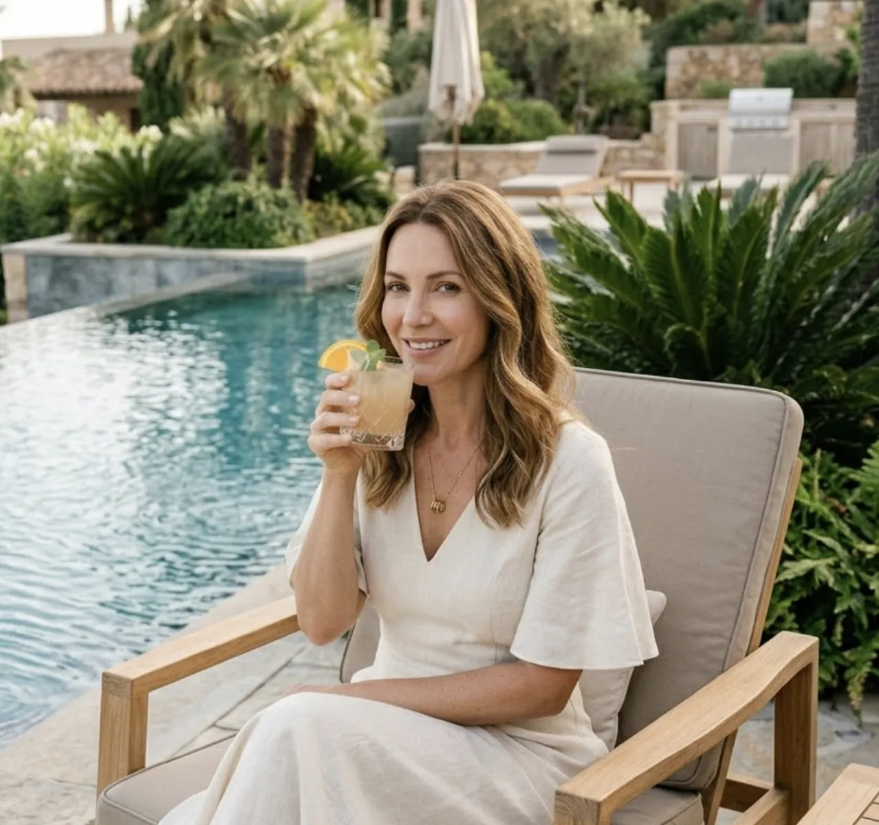 A woman with healthy, radiant skin