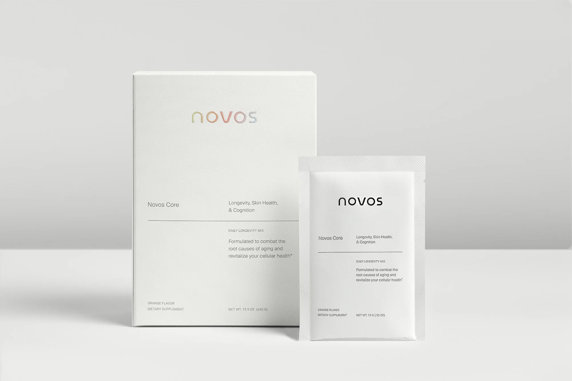 NOVOS Core box with a daily sachet