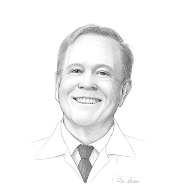 Portrait illustration of Dr. Robert Lufkin, MD