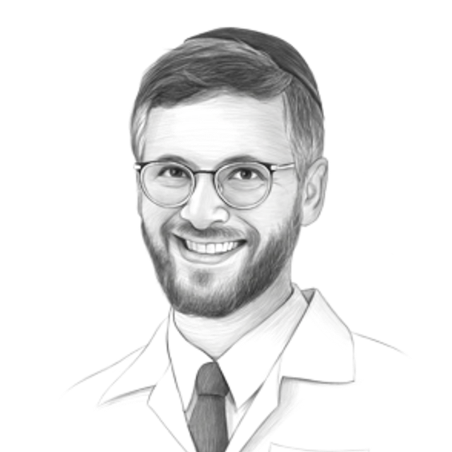 Portrait illustration of Dr. Avi Rosenbaum, PhD