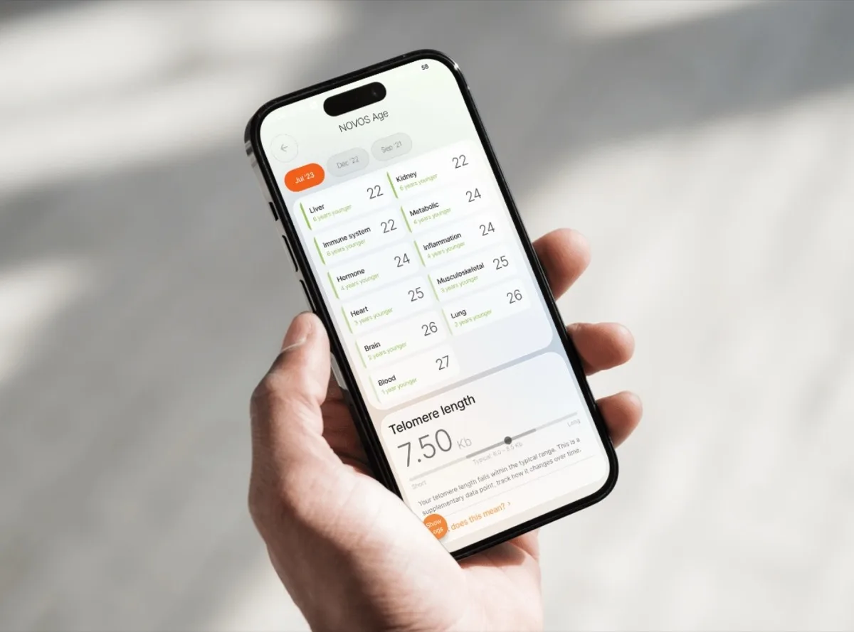 NOVOS Life AI Longevity Coach included with every NOVOS Age test