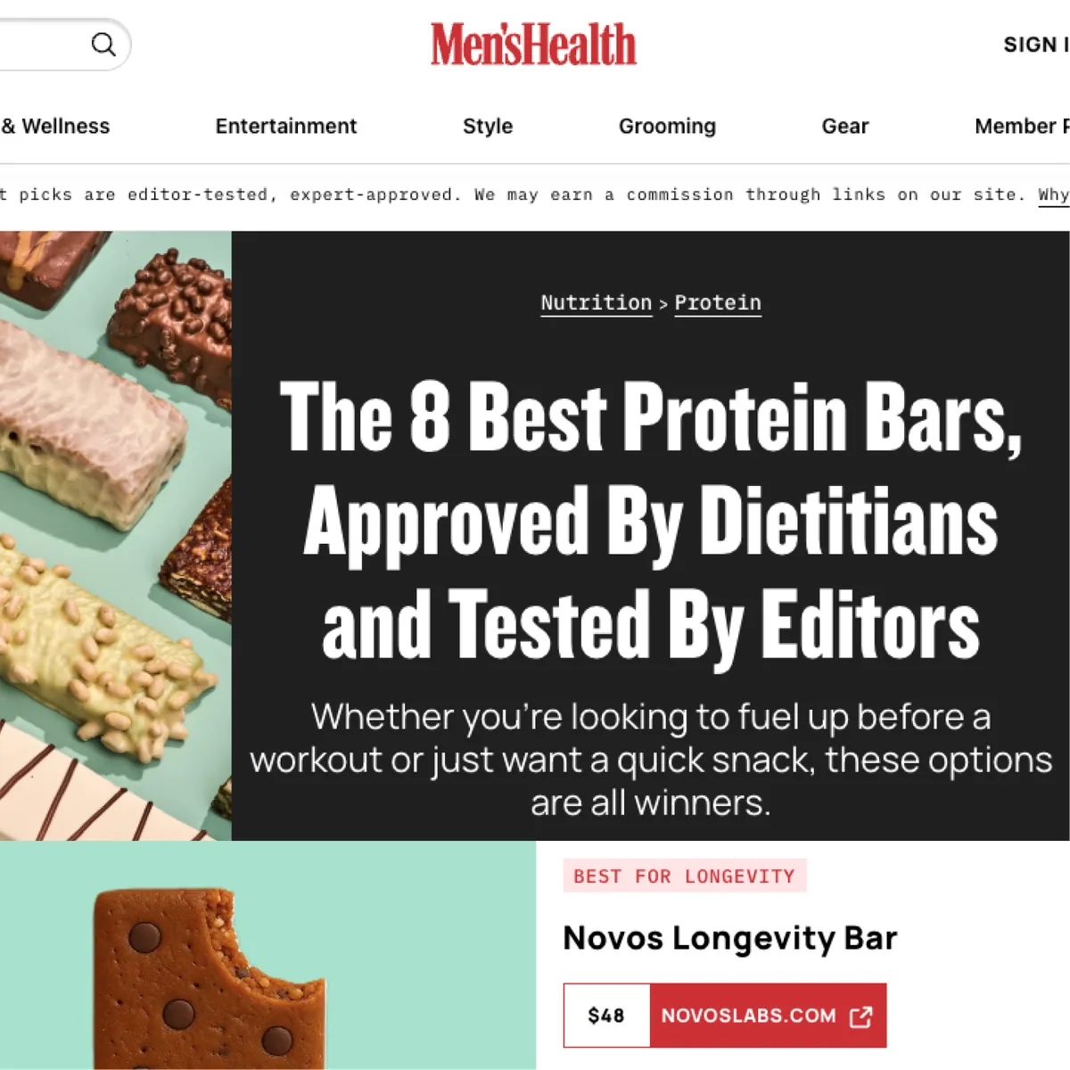 Men’s Health: The 8 Best Protein Bars, Approved by Dietitians and Tested by Editors